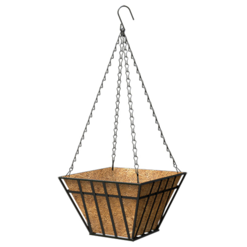 Panacea 14 in. D Steel English Wide Band Hanging Basket Black 87811