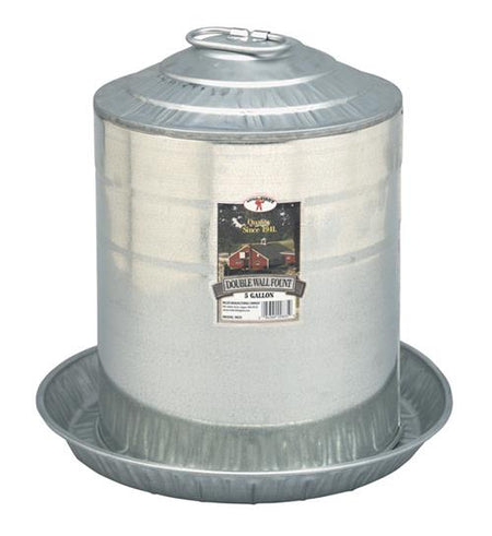 Little Giant 5 Gallon Double Wall Metal Poultry Fount 9835 - Box of 2