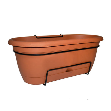 Bloem 7.5 in. H X 9.13 in. W X 18 in. D Resin Lucca Window Box Terracotta LWB1846-B