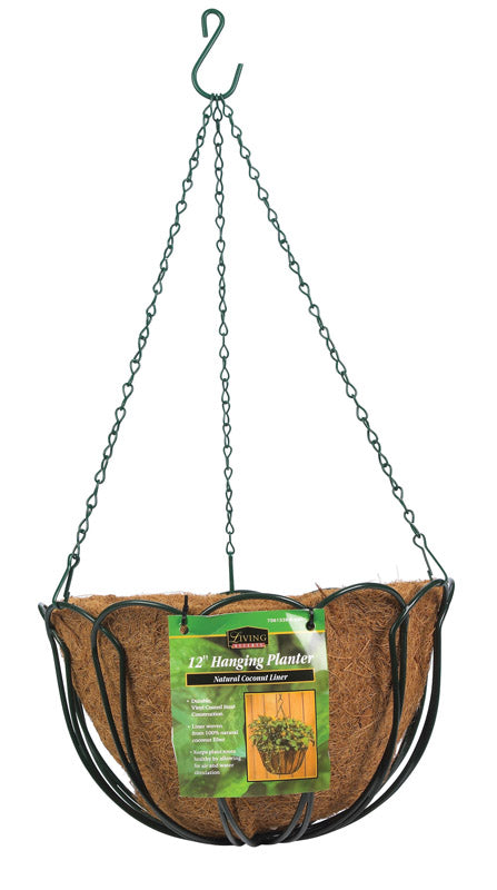 Panacea Steel Hanging Basket Green 12 In. Dia. 88500