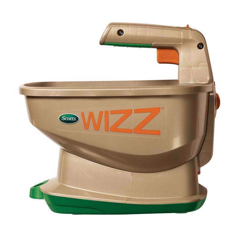 Scotts Wizz Spreader side view.