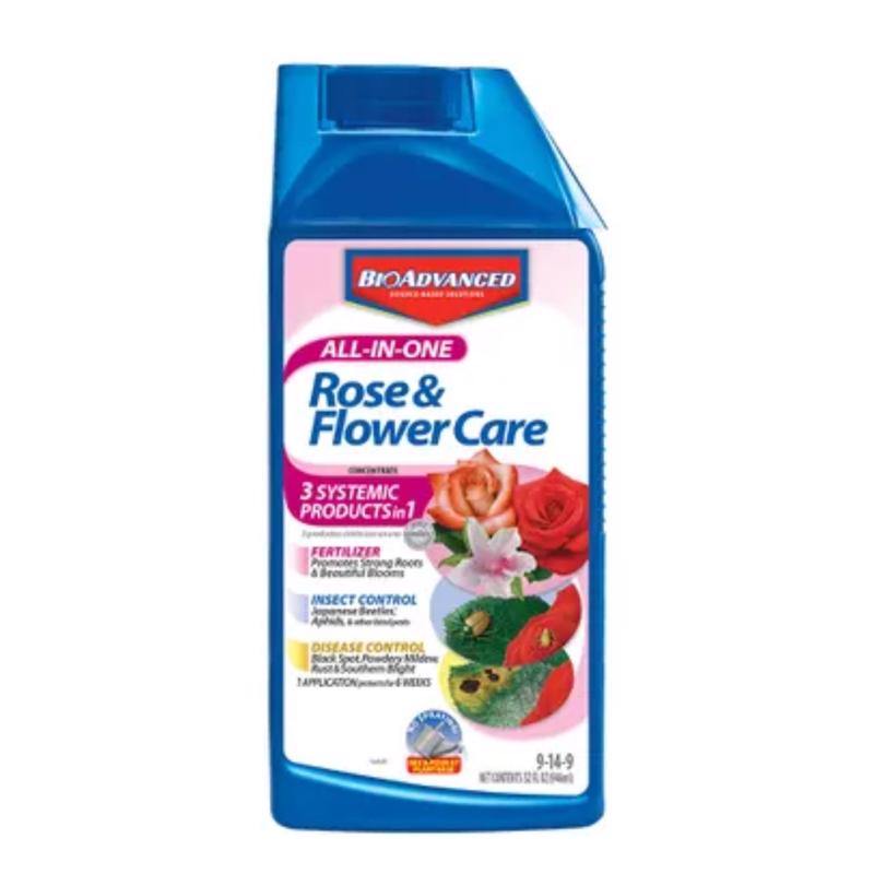 BioAdvanced 701260B  All-In-One Rose & Flower Care Concentrate 32 Oz - Box of 8
