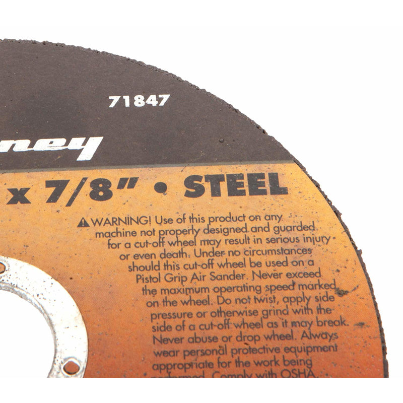 Forney 71847 Cut-Off Wheel, Metal Type 1, 4-1/2" X 1/16" X 7/8"-1