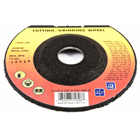 Forney 71848 Cut-Off Wheel, Metal Type 27, 4-1/2" X 1/8" X 7/8"-3