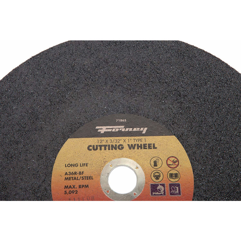 Forney 71865 Cutting Wheel, Metal Type 1, 12" X 3/32" X 1"-1