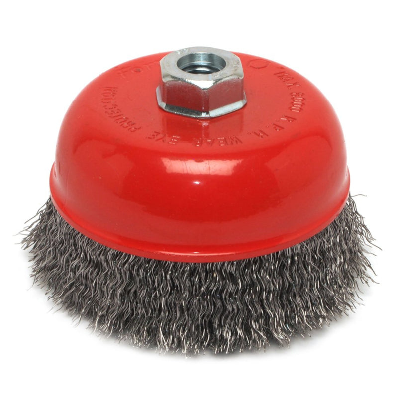 Forney 72754 Cup Brush Crimped 5" x .014 x 5/8-11-1