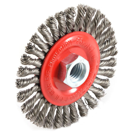 Forney 72760 Wire Wheel Brush, Stringer Bead, 4" x .020" x 5/8"-11-1