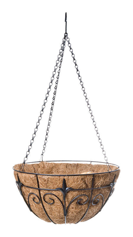 Panacea Steel Hanging Basket Black 14 In. Dia 88512