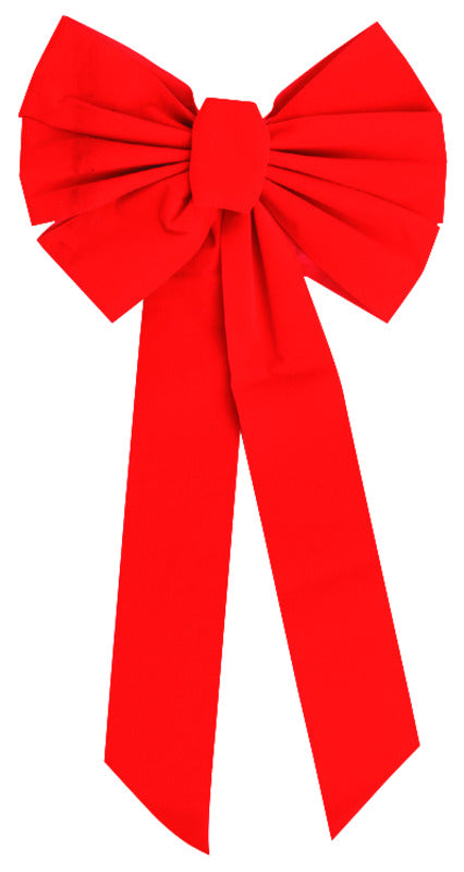Red Christmas bow on a white background