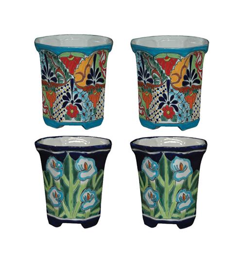 Avera Products 8" Ceramic Talavera Octagon Planter APG022080C1 - Box of 4