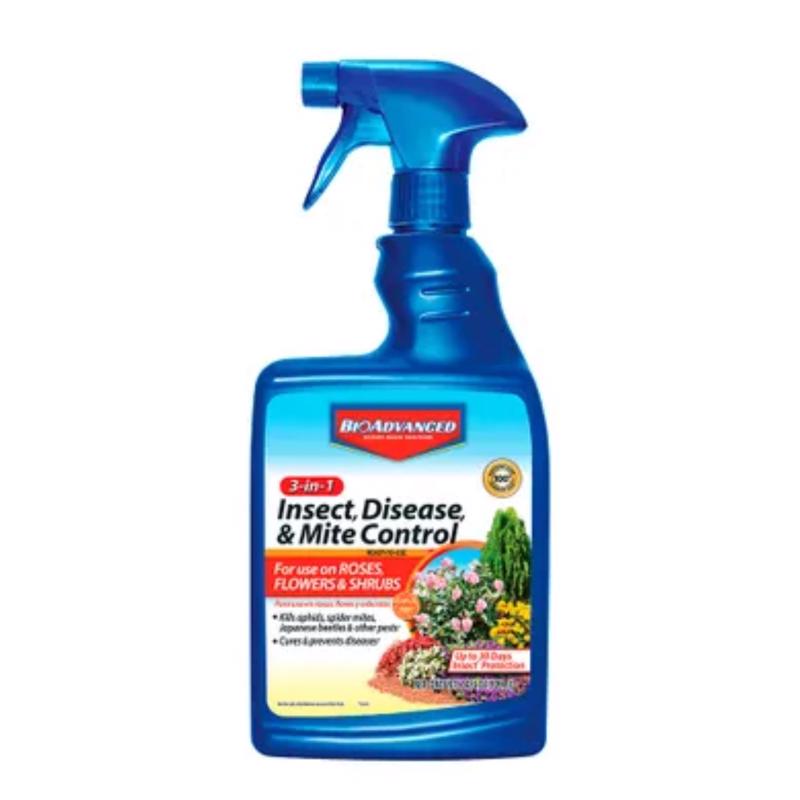 BioAdvanced 701290B 3-In-1 Insect, Disease & Mite Control 24 Oz Ready-To-Use
