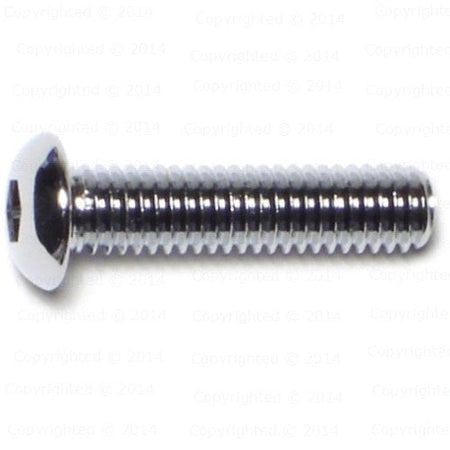 Metric Chrome Button Head Socket Cap Screws - Coarse Thread