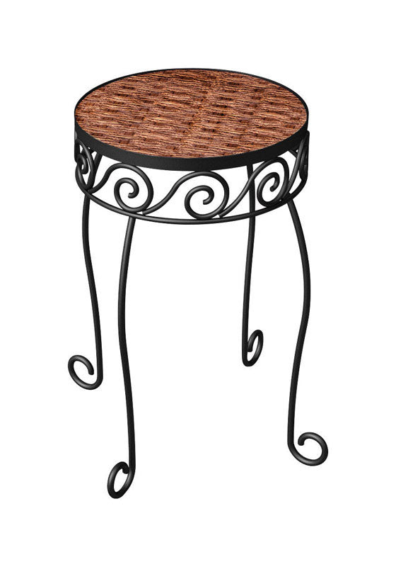 Panacea 16-1/2 in. H Brown Steel/Wicker Plant Stand 82322