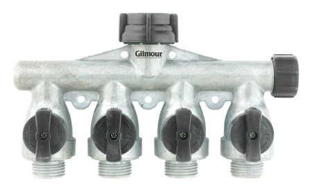 Gilmour 5/8 in. Metal Threaded Male 4-Way Shut-off Valve 800404-1001