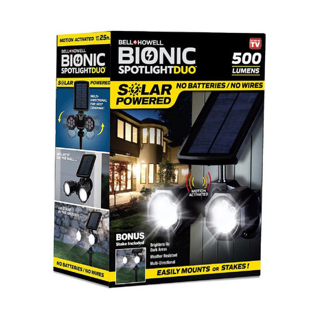 Bell + Howell Bionic Spotlight Duo Solar Powered Motion Activated 7782
