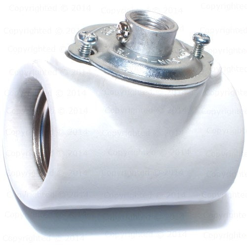 Medium Double Screw Base Porcelain Socket - with Bushing ...