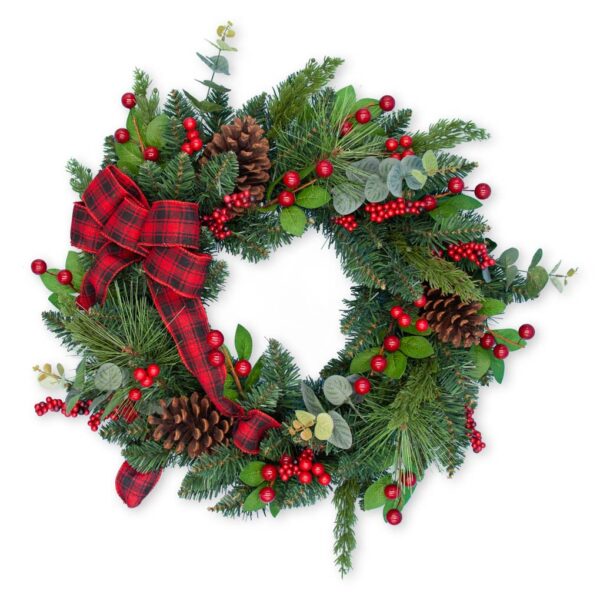 24 Inch Mixed Pine Wreath 80459 - Box of 2