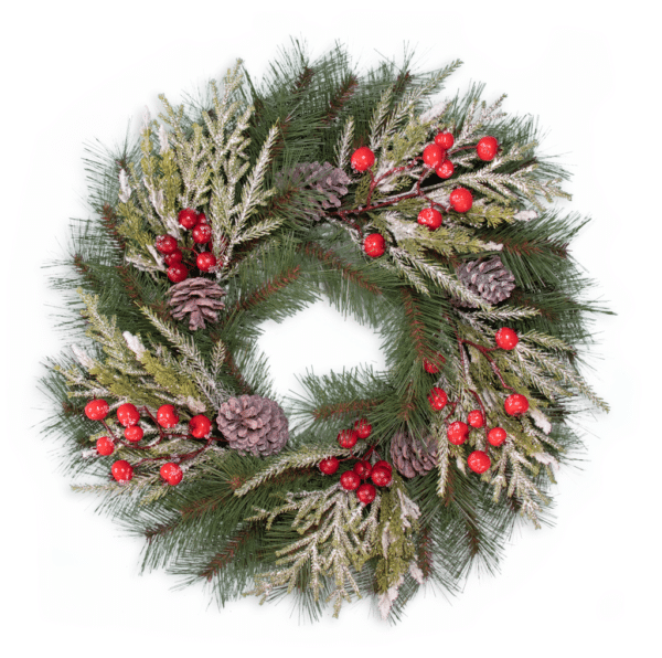 24 Inch PVC Pine Wreath 80465 - Box of 2