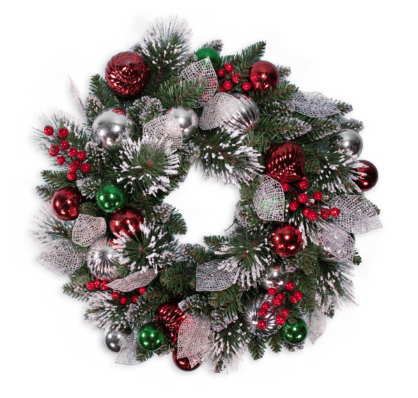 24 Inch PVC Mixed Pine Wreath 80468 - Box of 2