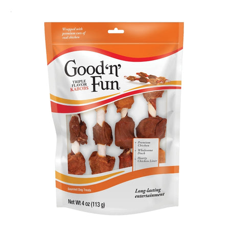 Good 'n' Fun Triple Flavor Kabobs Treats for Dogs 4 Oz 4-Pack P-94418