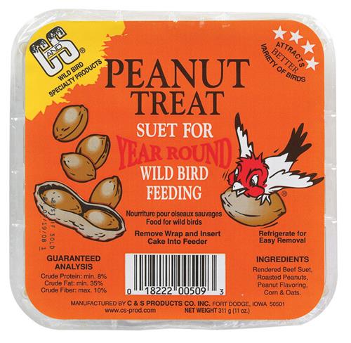 C&S Products 509 Peanut Treat Wild Bird Suet 11 Oz - Box of 12