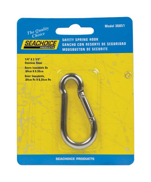 Seachoice 1-4 X 2-1-2 Inch Safety Spring Hook 36851