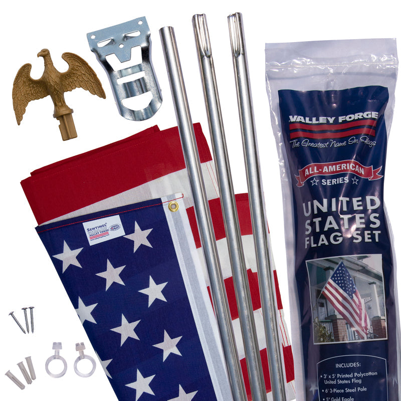Valley Forge American Flag Kit 36 in. H X 60 in. W AA-US1-1