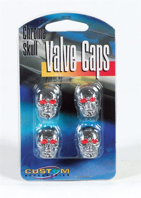 Custom Accessories Chrome Skull Style Valve Caps 16220