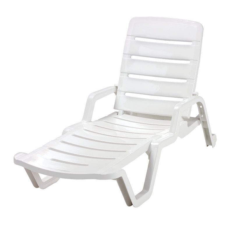 Adams White Polypropylene Frame Chaise Lounge 8010-48-3700