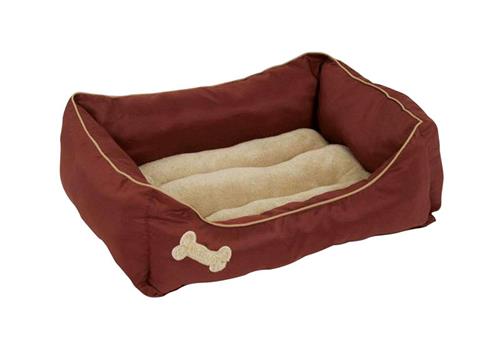 Aspen Pet Rectangular Lounger Bed with Bone Applique 28380