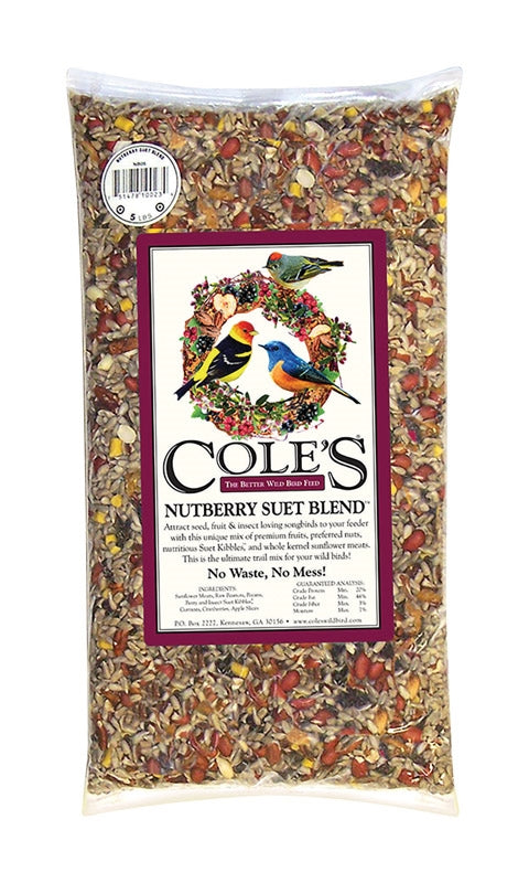 Cole's Nutberry Suet Blend Wild Bird Food 5 Lbs NB05