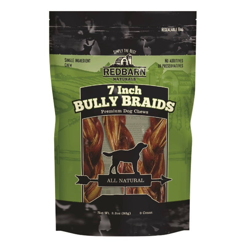 Redbarn 7 Inch Braided Bully Stick 3-Pack 227013