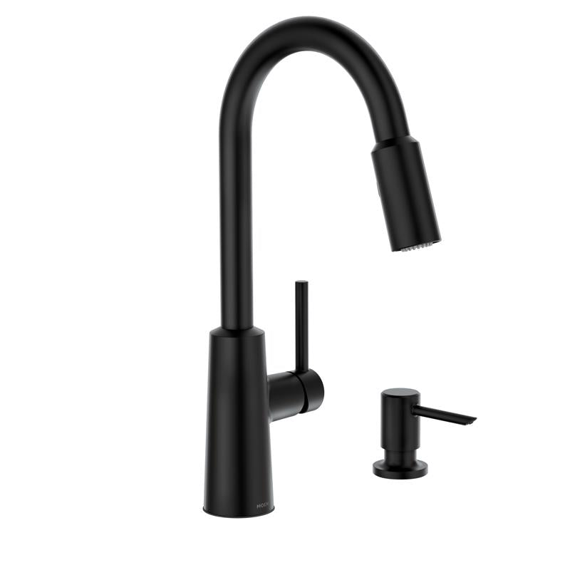 Moen 87066BL Nori One Handle Matte Black Kitchen Faucet