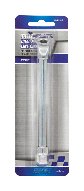 Tru-Flate 10-150 PSI Dual Foot Tire Gauge - Heavy Duty Service Gauge For Trucks, RVs & Dual Wheels