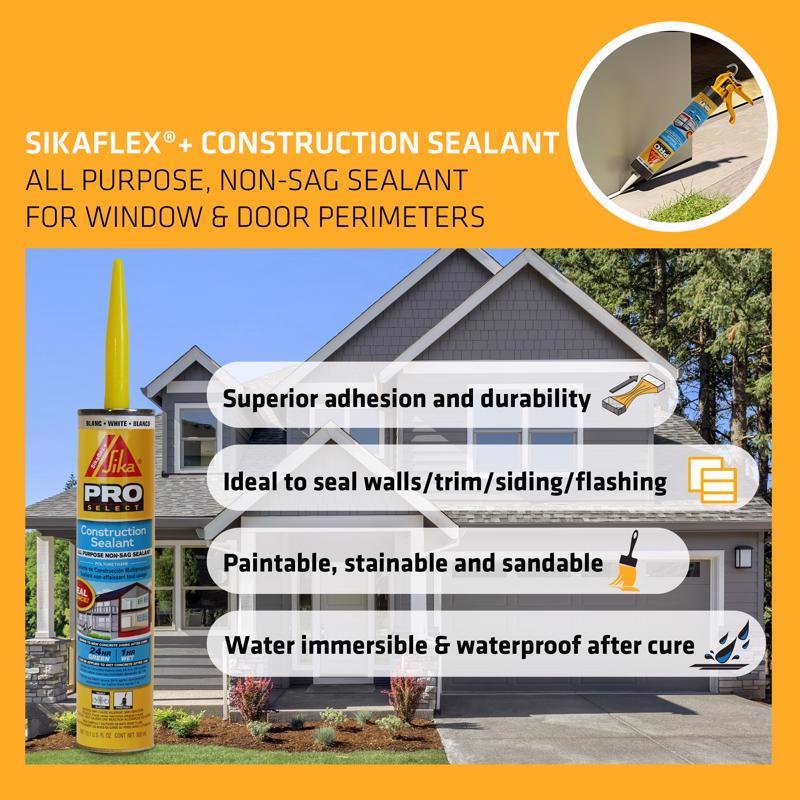 Advertisement for Sikaflex construction sealant with a house in the background