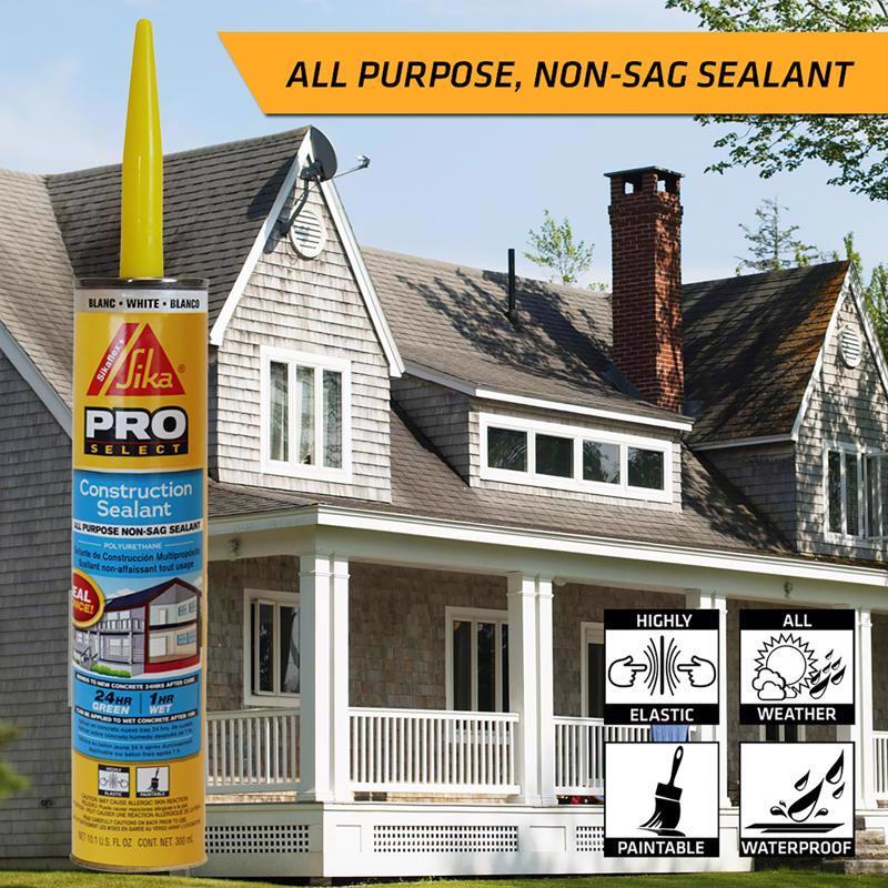 Sika construction sealant can with a house in the background