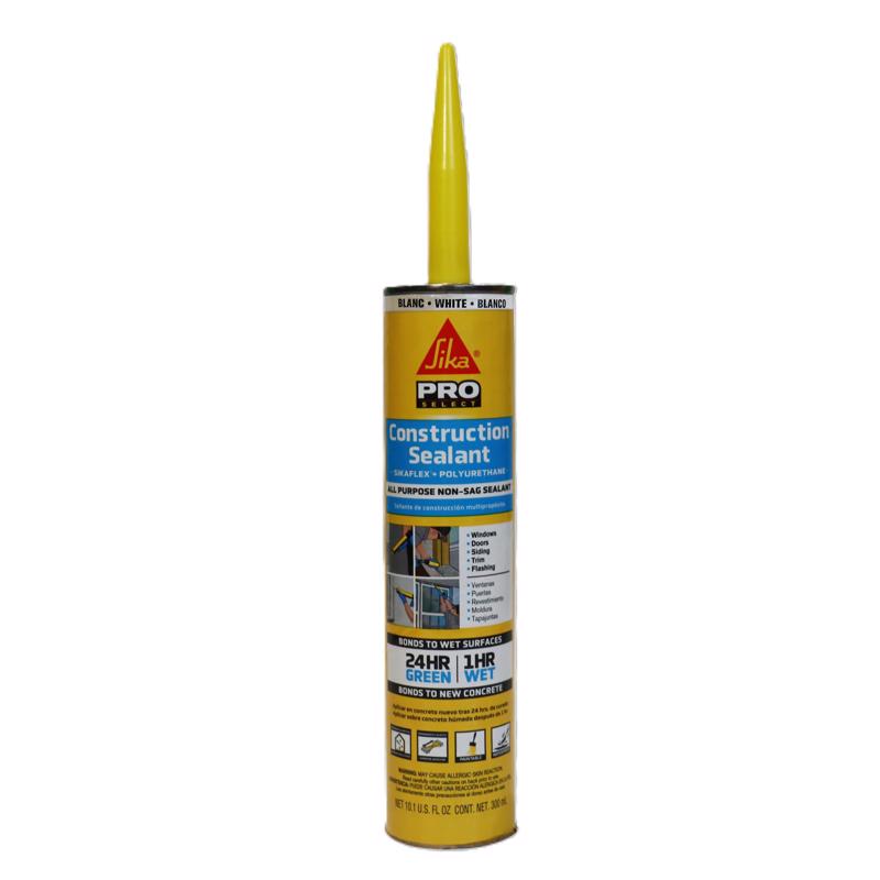 Sika construction sealant can on a white background
