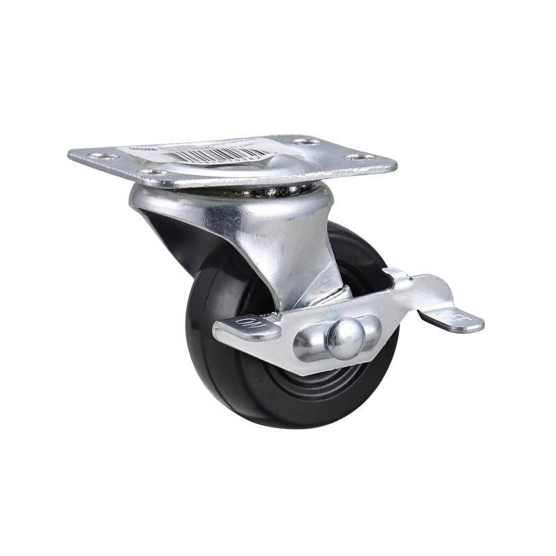 Caster wheel with metal bracket on a white background