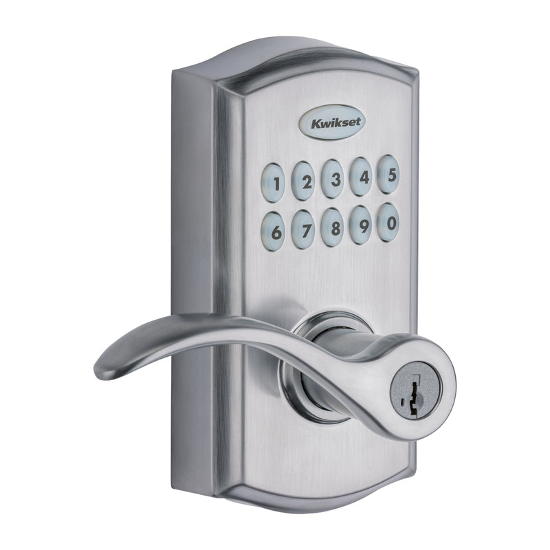 Kwikset 955PML 15 Satin Nickel 955 SmartCode Electronic Pembroke Lever 99550-001