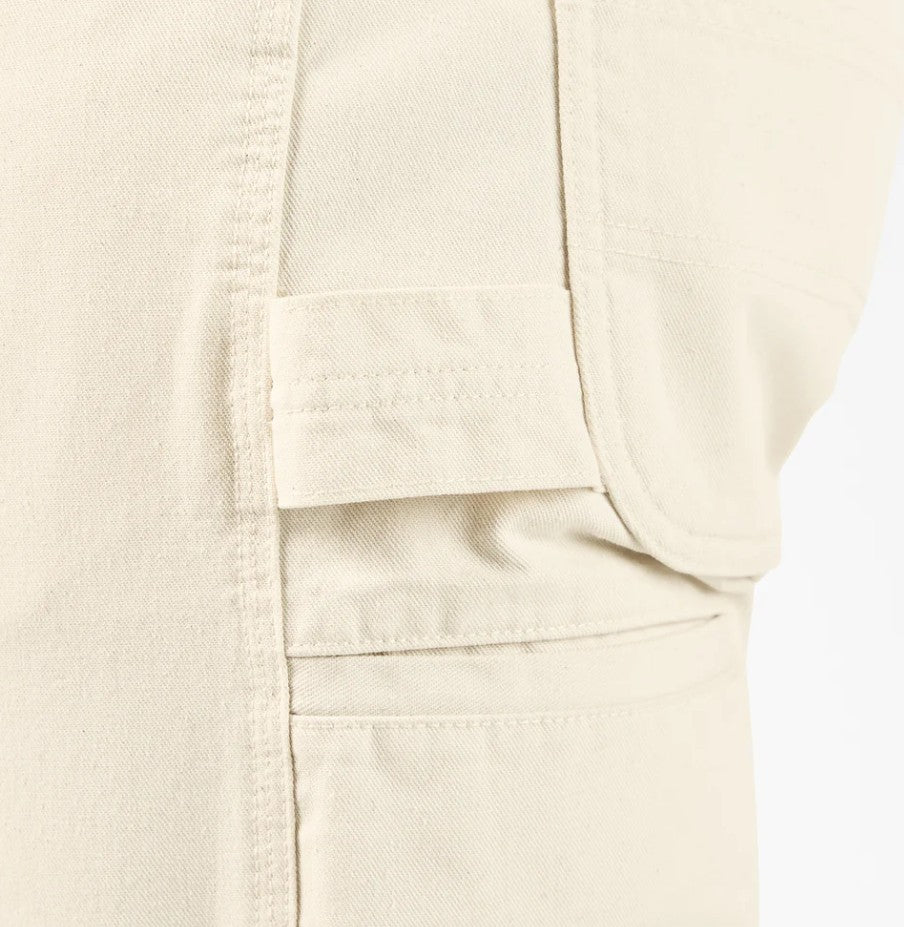 Close-up of Dickies Natural Double Knee Relaxed Fit Painter's Pants hammer loop detail on a white background