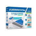 Helio Airbroom packaging with cleaning features on a white background