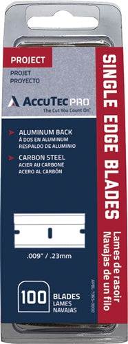 AccuTec  .009 Pro Single Edge Blade Aluminum Back 100-Pack APBL-7065