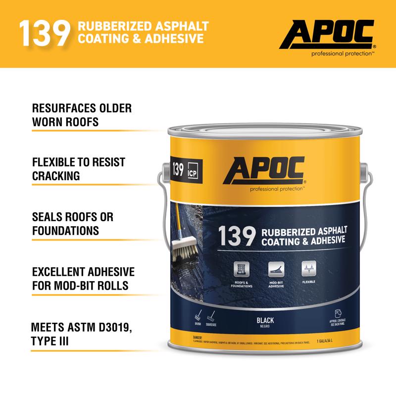APOC 139 Rubberized Asphalt Coating & Adhesive Product Highlight Infographic