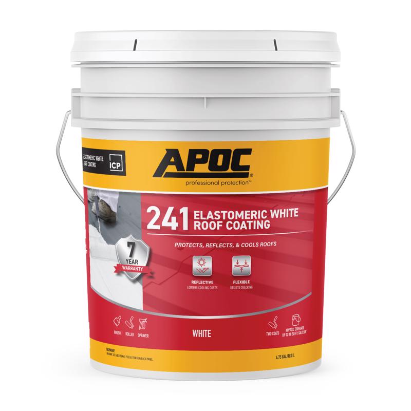 APOC 241 Elastomeric White Roof Coating bucket on a white background