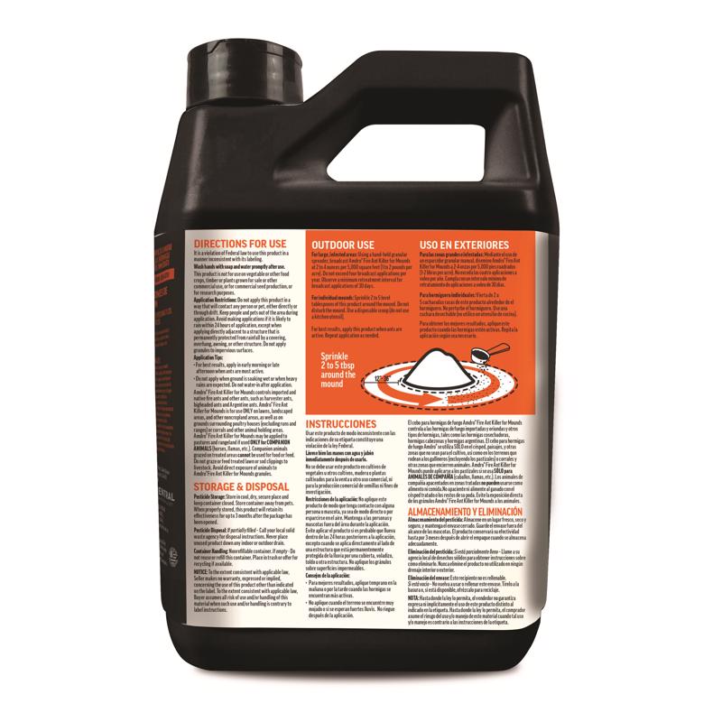 Amdro Ant Bait Granules back label