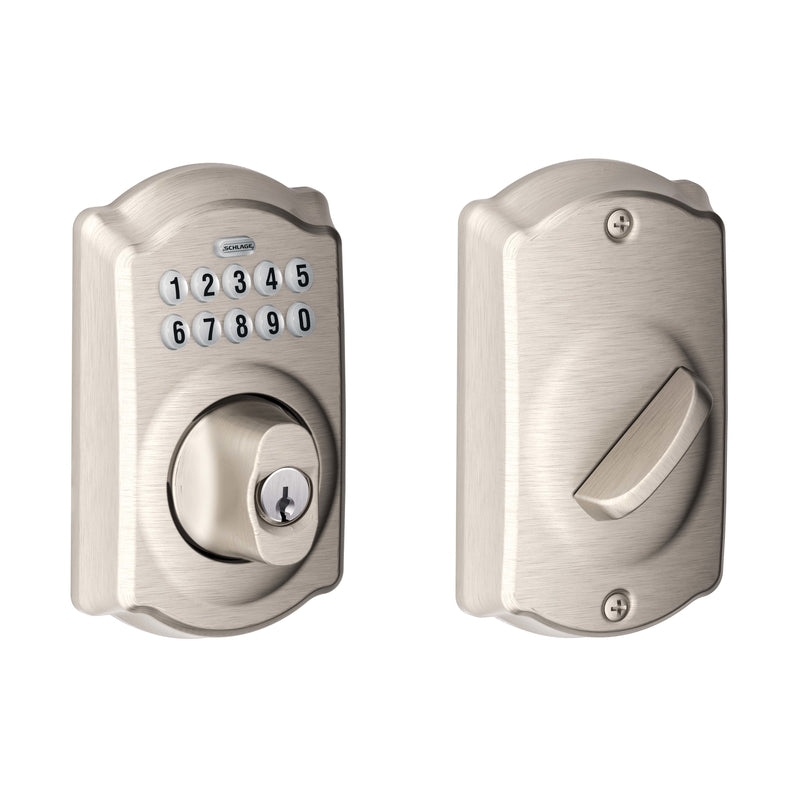 Schlage BE365VCAM619 Satin Nickel Steel Electronic Deadbolt