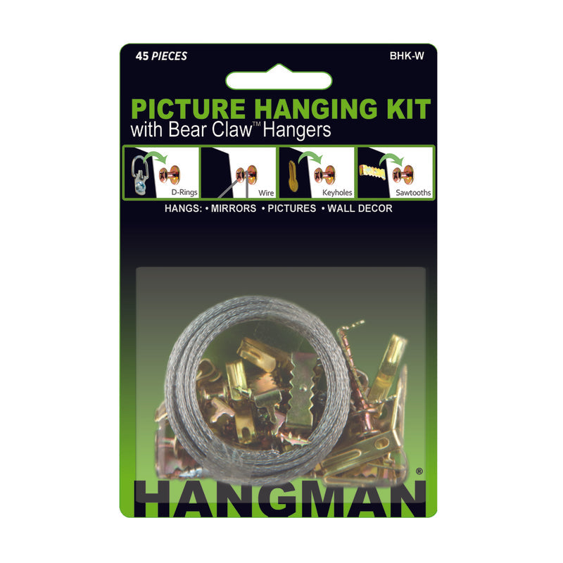Hangman Products BHK-W Picture Hanging Kit with Bear Claw Hangers-1