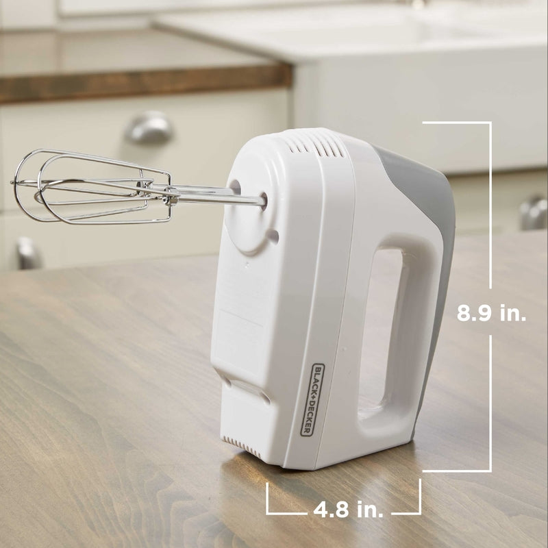 Black & Decker White 5-Speed Hand Mixer MX1500W product dimensions