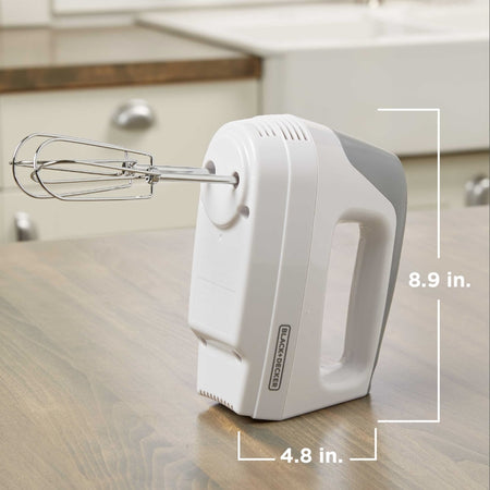 Black & Decker White 5-Speed Hand Mixer MX1500W product dimensions