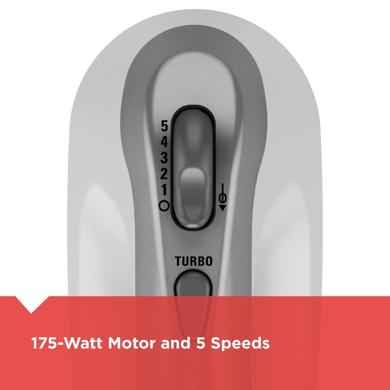 Black & Decker White 5-Speed Hand Mixer MX1500W adjustable speed switch